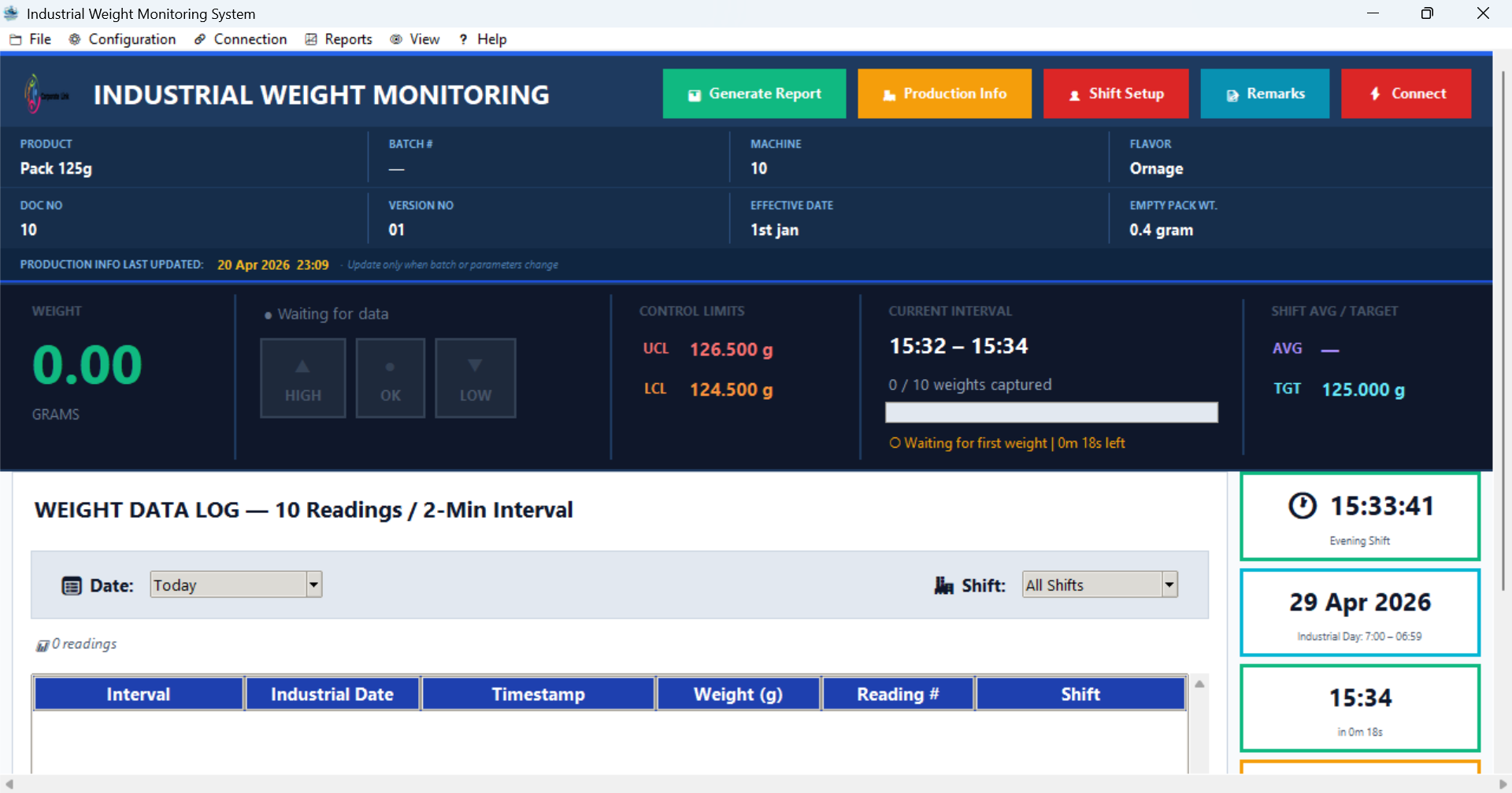 SPC Auto Reporting - Product weight monitoring in FMCG/food industry (mondelez)